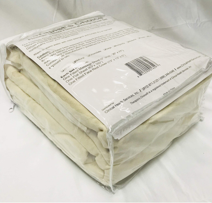 Therapists Choice Premium Flannel Sheet 3Piece Set for Massage Tables Includes Flat Sheet Fitted Sheet and Fitted Face R