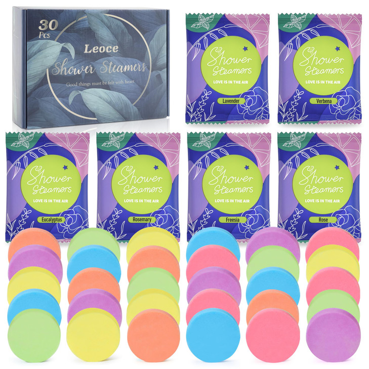 Shower Steamers Aromatherapy 30PCS Natural Organic Shower Bombs with Essential Oils for Home Spa Birthday Christmas Gift