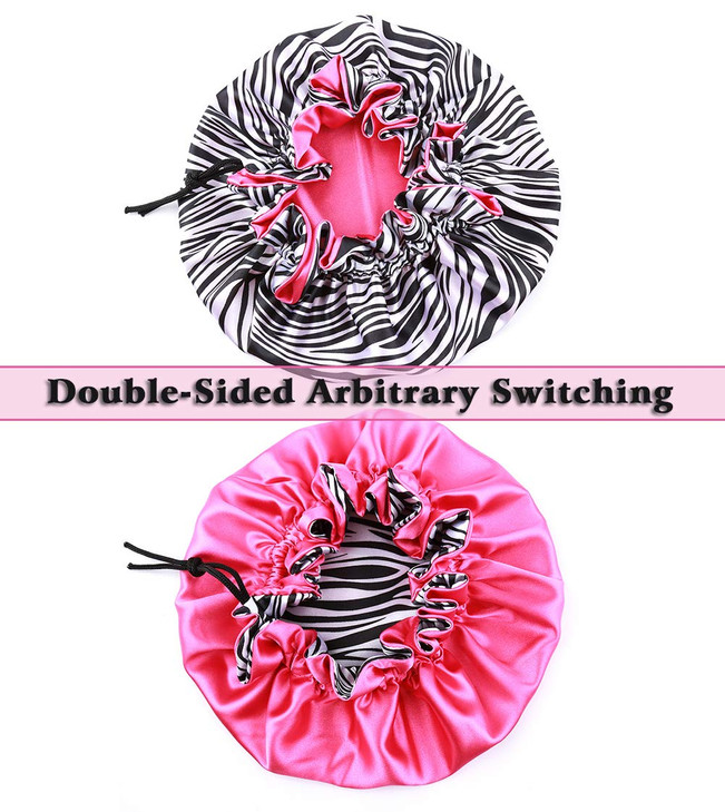 Sent Hair Kids Satin Bonnet Sleeping Cap Adjustable Sleep Bonnet with Drawstring Reversible Night Caps for 03 Years Old