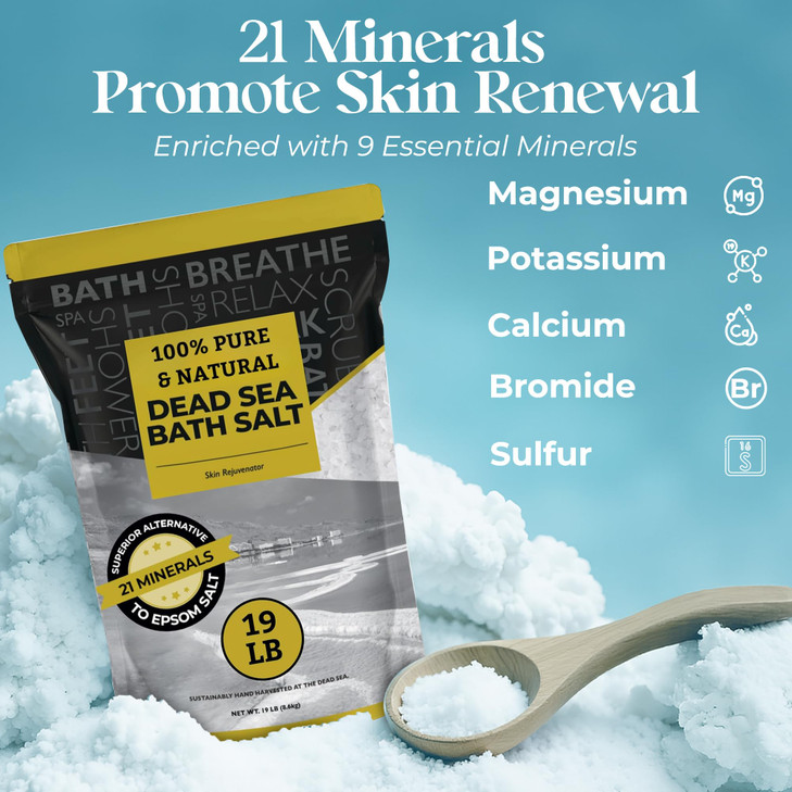 Aromasong Dead Sea Salt Spa Bath Salt 19 Lbs Fine Grain Bulk 100 Pure Better Absorbing Than Epsom Salt Soak for Women Me