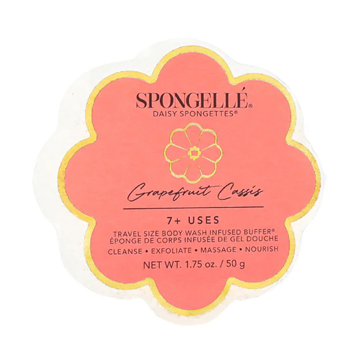 Spongelle Grapefruit Cassis Spongette Loofah Body Scrubber Bath Shower Loofah for Women Body Scrubber Exfoliator with Bo