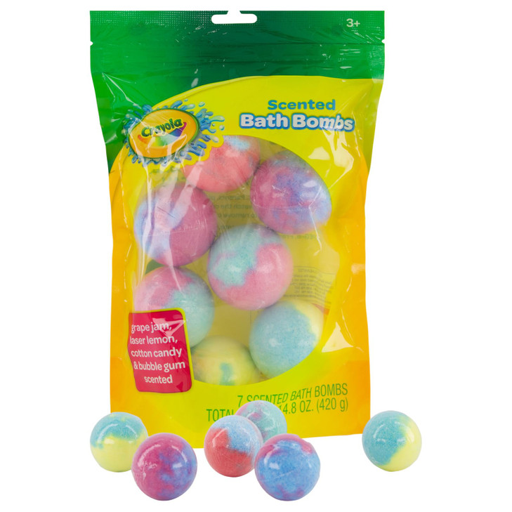 Crayola Colorful Scented Bath Bombs for Kids Color You Bath NonToxic Bathbomb Fizzies for Boys Girls Holiday Stocking St