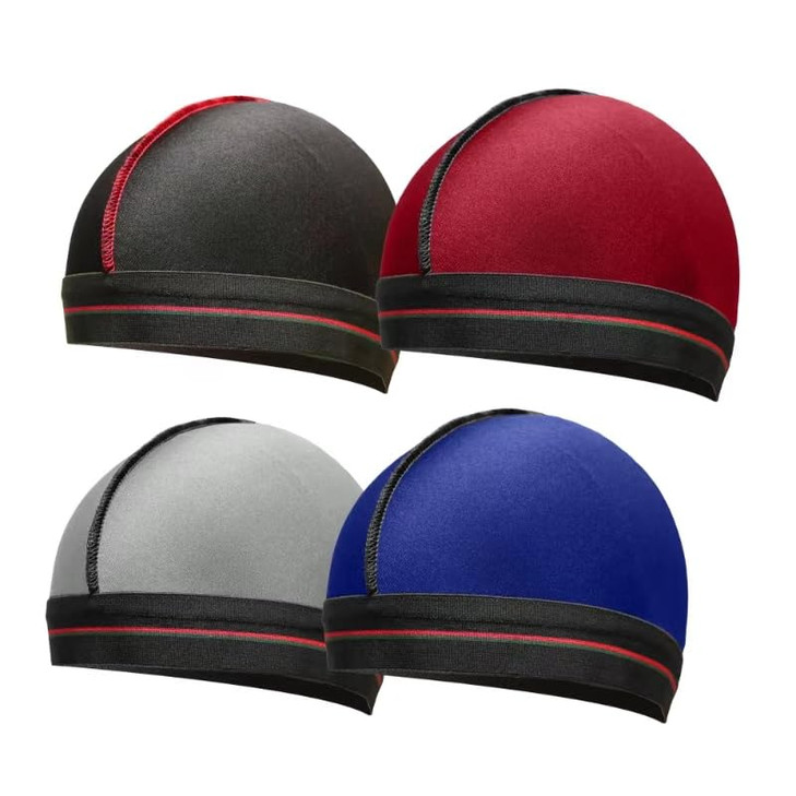 ForceWave Silky Stocking Compression Cap for 360 Waves 4Piece Set Black Red Blue Gray