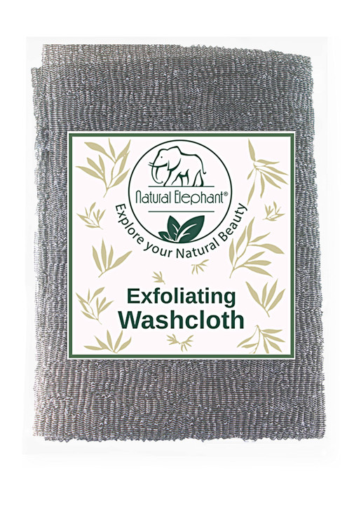 Natural Elephant Exfoliating Washcloth Charcoal Grey Japanese Shower Scrubber for Body Single Washcloth for Gentle Skin