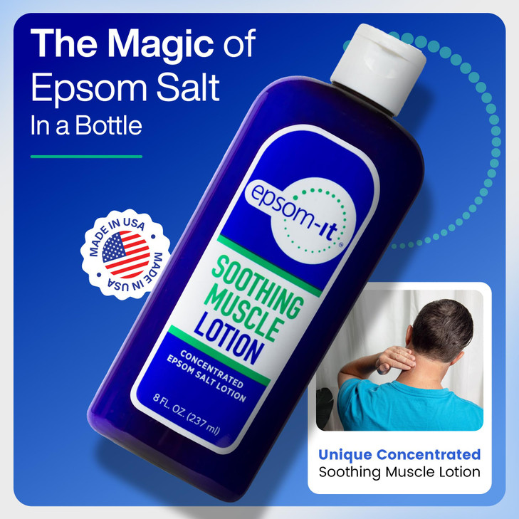 EpsomIt Soothing Muscle Set Epsom Salt and Magnesium Lotion and Rollerball for Muscle Discomfort and Stiffness Tired Leg