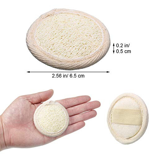 18 Packs Exfoliating Loofah Sponge Pads Mini Facial Body Bath Shower Loofah Sponge Pad Natural Exfoliating Scrubber Brus