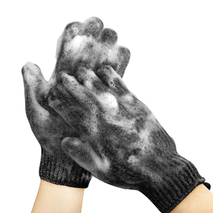 MIG4U Shower Scrub Gloves Exfoliating for Women and Men Medium to Heavy Bathing Remove Dead Skin Body Beauty Sponge Loof