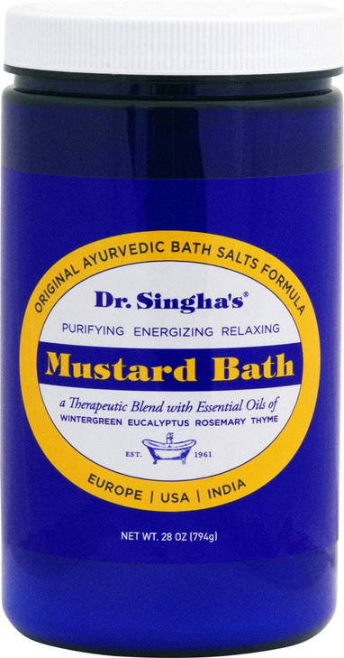 Dr Singhas Mustard Bath Therapeutic Bath Salts for Relaxation Soothing Comfort Refreshing Aroma 28 oz Aromatherapy Soak