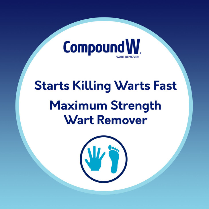 Compound W Maximum Strength One Step Invisible Wart Remover Strips with Salicylic Acid, Waterproof, Discreet Wart Removal Bandages for Common and Pla