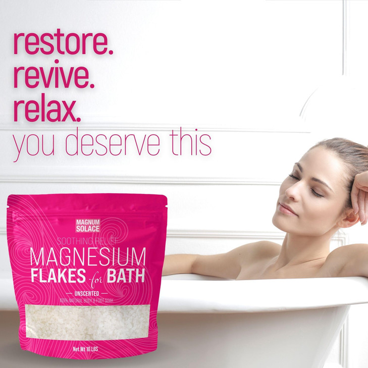 Magnesium Flakes for Bath Magnesium Chloride Flakes Organic Pure Unscented 10 LBS