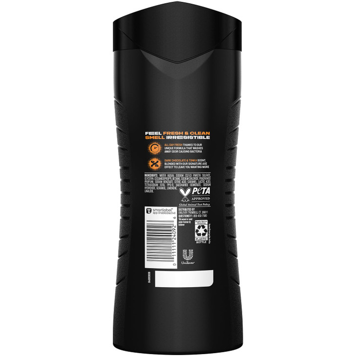 AXE Mens Body Wash Dark Temptation 3Pack 12H Refreshing Chocolate Scent 16 Fl Oz Ea