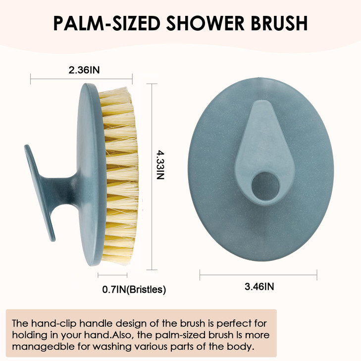 INNERNEED FoodGrade Soft Silicone Body Scrubber Shower Brush Handheld Cleansing Skin Brush with PP Shower Brush for Exfo