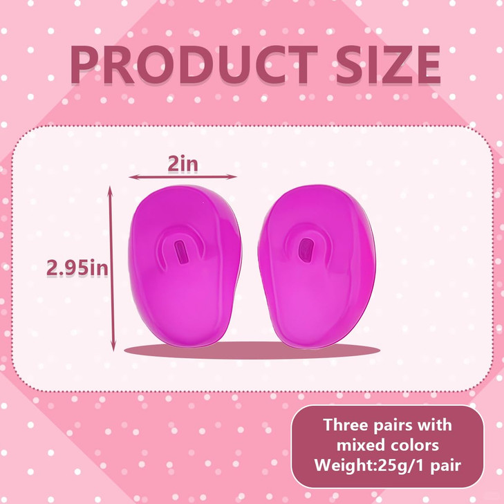 3 Pairs Reusable Silicone Ear Covers Waterproof Hair Dye Protectors for Salon Home Hair Coloring Ear Guards