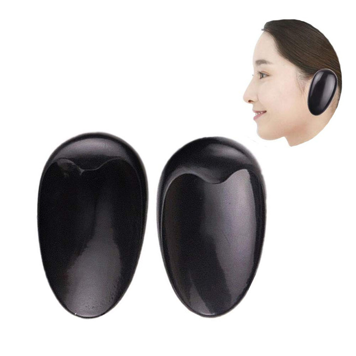 3 Pairs Professional Hair Dye Ear Protectors Black Plastic Waterproof Ear Covers for Hair Coloring Styling Spa Home Use