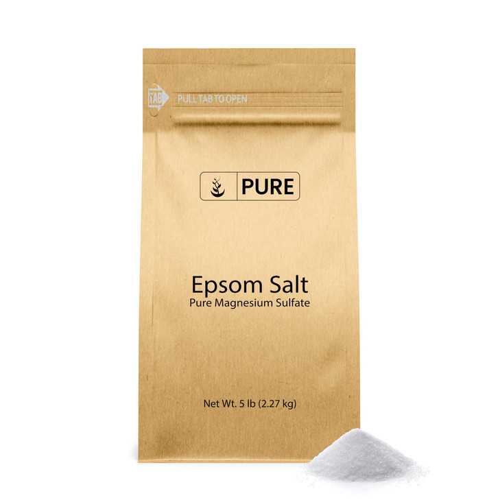 Pure Original Ingredients Epsom Salt Pure Magnesium Sulfate Food Grade Soaking Solution 5 Pound