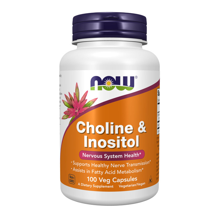 NOW Foods Supplements, Choline & Inositol 500 mg, Healthy Nerve Transmission*, Nervous System Health*, 100 Capsules online at globaldelivered