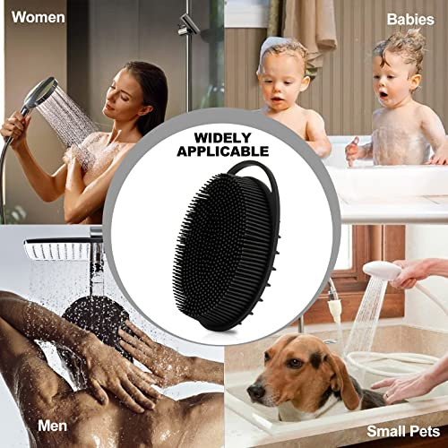2 Pack Silicone Body Scrubber Loofah DoubleSided Body BrushShower Scrubber and Scalp Massager Shampoo Brush for Sensitiv