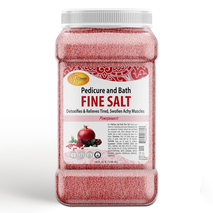 SPA REDI Detox Foot Soak Pedicure and Bath Fine Salt Pomegranate 128 Oz Made with Dead Sea Salts Argan Oil Coconut Oil a