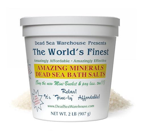 Dead Sea Warehouse Amazing Minerals Dead Sea Bath Salts 2 LBS Highest Mineral Content Natural Muscle Tension Relief