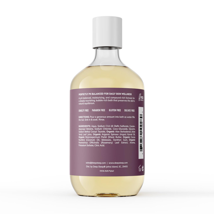 Deep Steep Bubble Bath Fig Apricot 17 oz Hypoallergenic Clinically Tested Soothing Soak with Shea Butter Argan Oil Sulfa
