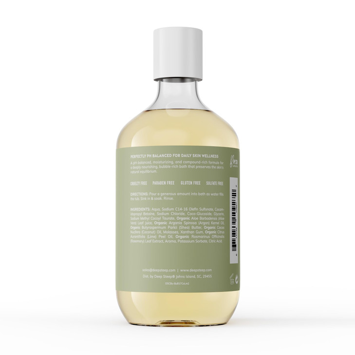 Deep Steep Bubble Bath Coconut Lime 17 oz Hypoallergenic Clinically Tested Soothing Soak with Shea Butter Argan Oil Sulf
