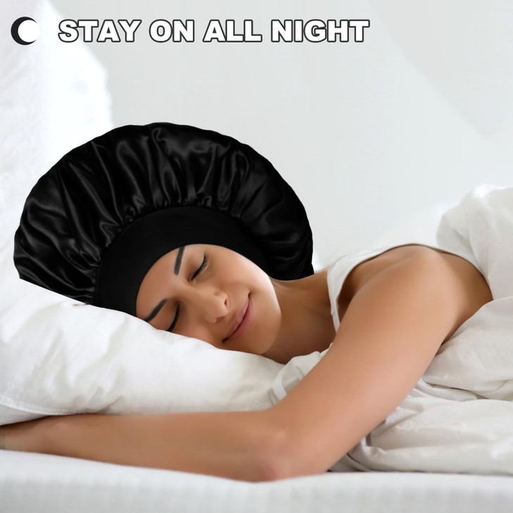 Extra Large Satin Bonnet Hair Cap 17inches Silk Bonnet for Sleeping Jumbo Silk Sleep Cap for Women Braids Curly Hair Loc
