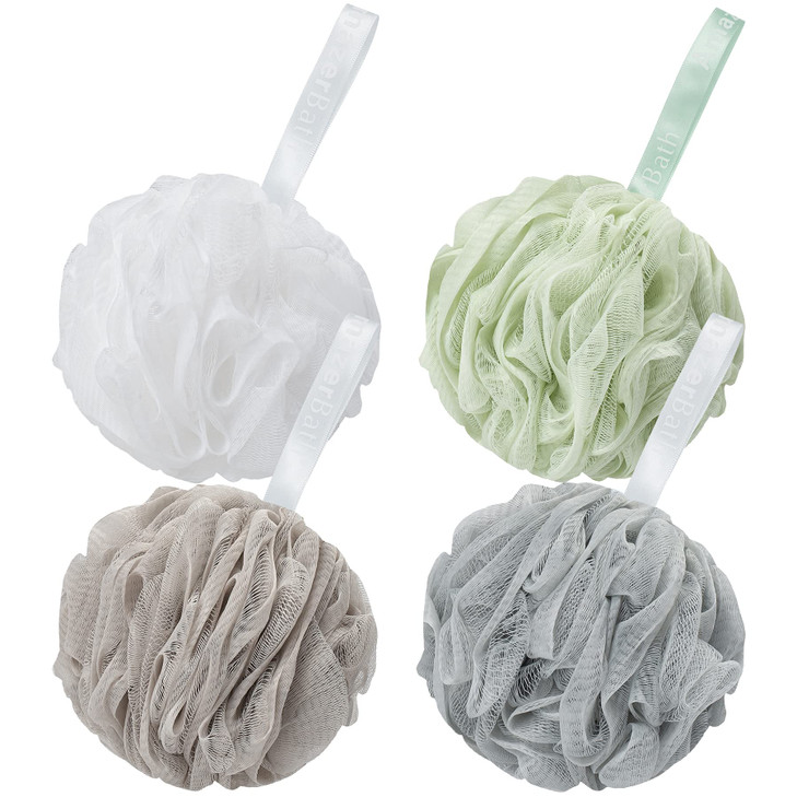 AmazerBath Loofah Sponge 75gPiece Exfoliating Bath Sponge Body Scrubber Loofa Set of 4 Neutral Colors Large