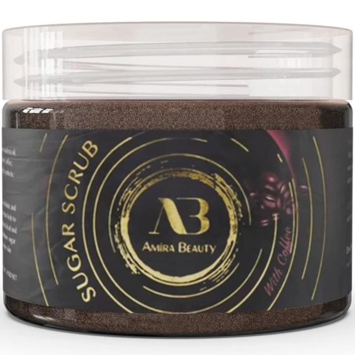 AB Amira Beauty Sugar Body Scrub Moisturizing Exfoliating Deep Skin Cleanser Reduces Acne Cellulite Stretch Marks Dead S