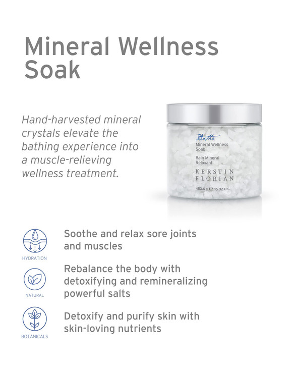 Kerstin Florian Mineral Wellness Soak with Magnesium Concentrated Bath and Shower Salts to Sooth Relieve Tired Muscles N