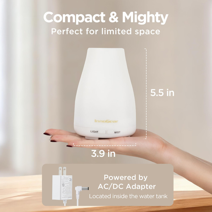 InnoGear Essential Oil Diffuser Ultrasonic Diffusers for Home Aromatherapy Humidifier for Bedroom Room 7 Colors LED 2 Mi