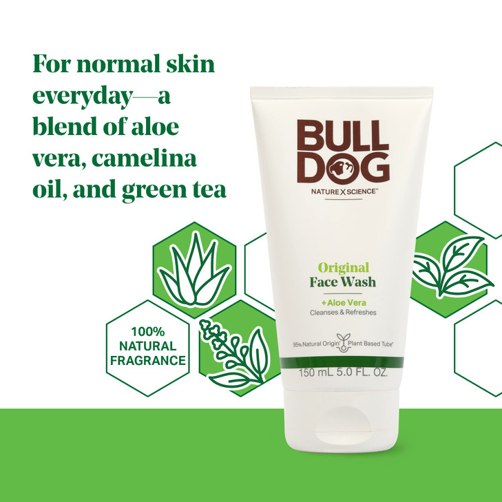 BULLDOG Mens Skincare and Grooming Original Face Wash 5 Fluid Ounce
