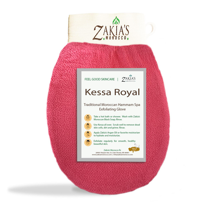 Original Kessa Exfoliating Glove Lively Pink Microdermabrasion Exfoliating Mitts Removes unwanted dead skin dirt and gri