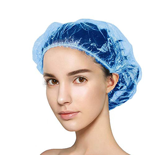 10010 Shower Caps Disposable Waterproof Plastic Bath Caps Elastic Hair Processing Caps for Women Man Kids Girls Hotel Ho