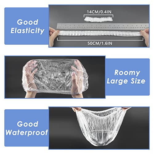 Aquior Shower Cap Disposable 50 PCS Bath Caps Larger Thick Clear Waterproof Plastic Elastic Hair Bath Caps for Women Hot