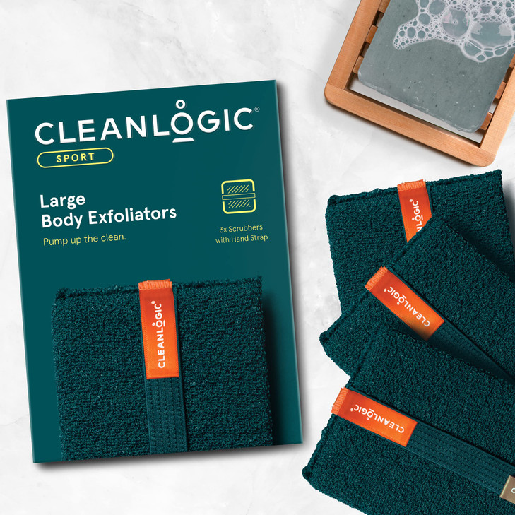 Cleanlogic Sport Exfoliating Body Scrubber Large Exfoliator Tool for Athletes Daily Skincare Routine for Smooth Clean Sk
