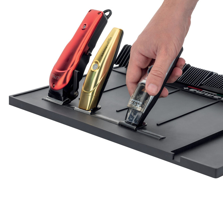 GAMMA Professional Barber Appliance Magnetic Mat and Station Organizer AntiSlip Durable Heat Resistant Silicone Hair Sty