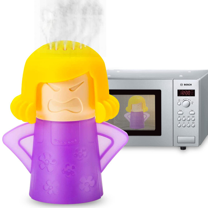 Abnaok Microwave Cleaner 2 PCS Angry Mama Microwave Cleaner Microwave Oven Steam Cleaner Easily Clean in Minutes Cleans