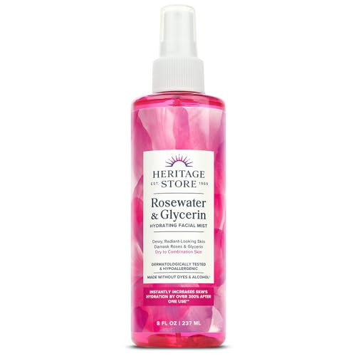HERITAGE STORE Rosewater & Glycerin Hydrating Facial Mist - Dry Combination Skin Care - Rose Water Spray w/ Vegetable Glycerine, Made Without Dyes or online at globaldelivered
