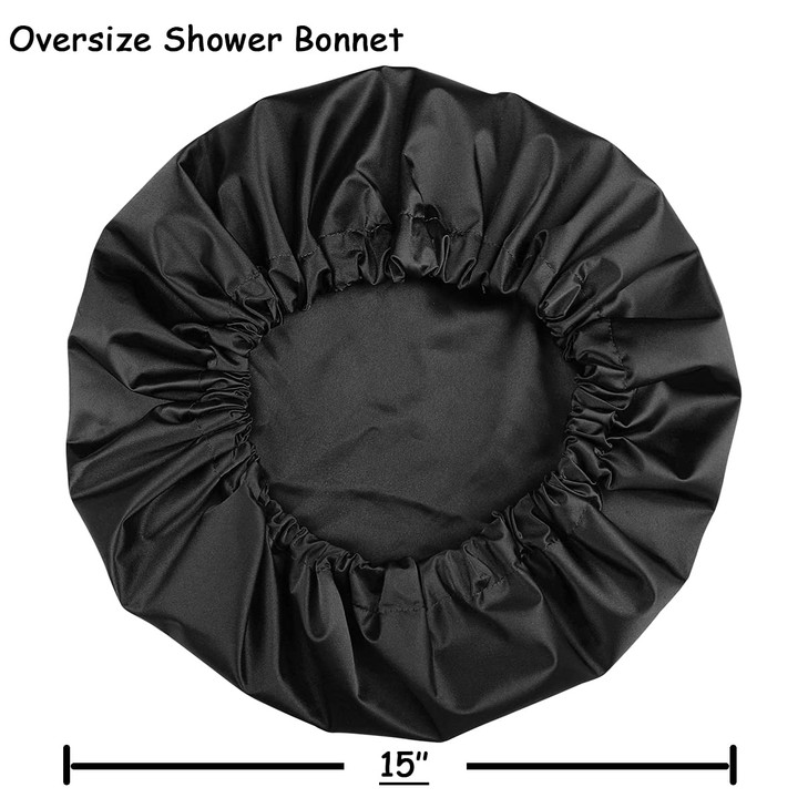 Jumbo Shower Cap for Men and Women with Box Braid Locs Long Curly Hair to Prevent Frizz