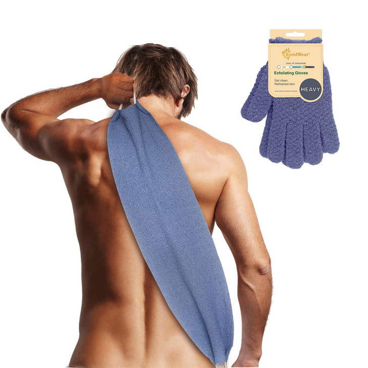 Evridwear Exfoliating Back Scrubber with Handles Two Sides for Body Shower Deep Cleans Skin Massages Invigorating Blood
