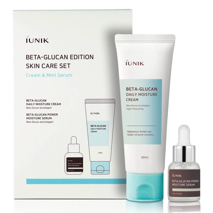 iUNIK BetaGlucan Edition Skincare Set Cream 202 floz Mini Serum 051 floz Featuring the Powerful BetaGlucan to Moisturize