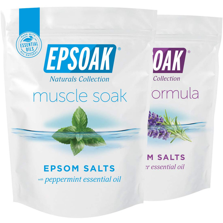 Epsoak Scented Epsom Salt Bundle Sleep Formula 2 lbs Muscle Soak 2 lbs