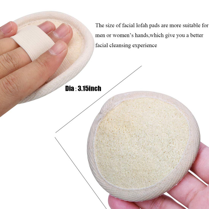 Loofah Sponge Exfoliating Facial Cleaning Pads10 Packs Natural Loofa Face Scrubber Large Cleanser for Men Women Bath Spa