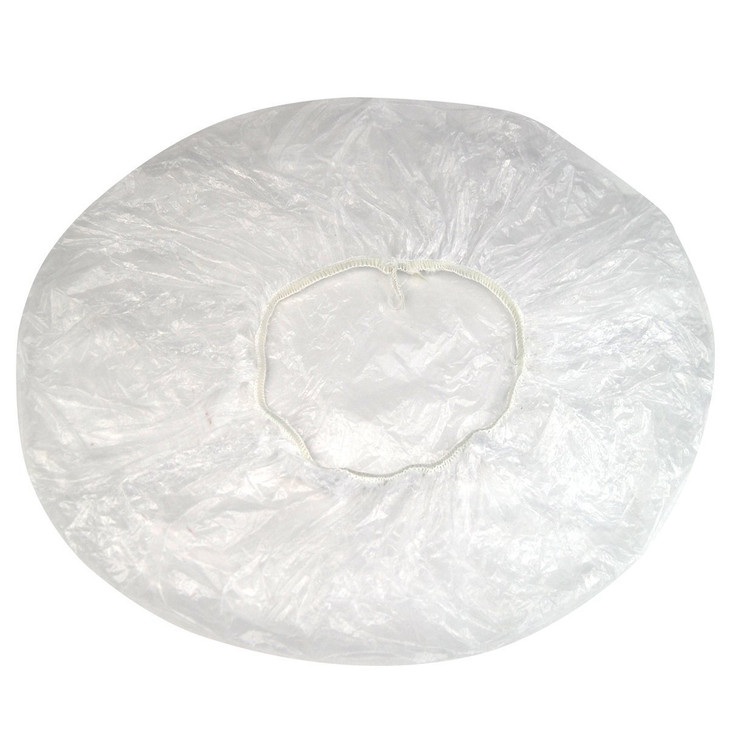 Disposable 100 Pcs Plastic Waterproof Clear Shower Caps Bath Shower Hair Caps For Women and Men