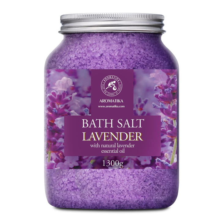 Sea Salt Lavender with Natural Lavender Essential Oil 46 Oz Lavender Bath Salts Lavanda Salt 1300g Best for Good Sleep S