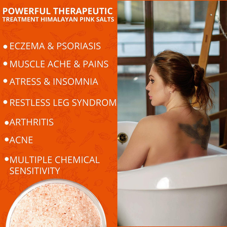 Natural Solution Himalayan Pink Salt Body Soak Cork Jar Filled with Marula Oils Infused Crystals Best for Relaxation of