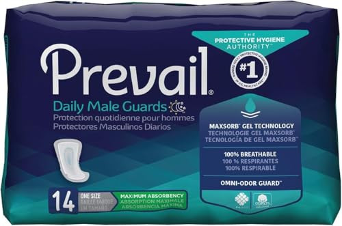 Prevail Male Incontinence Guards, Maximum Absorbency, 14 Count