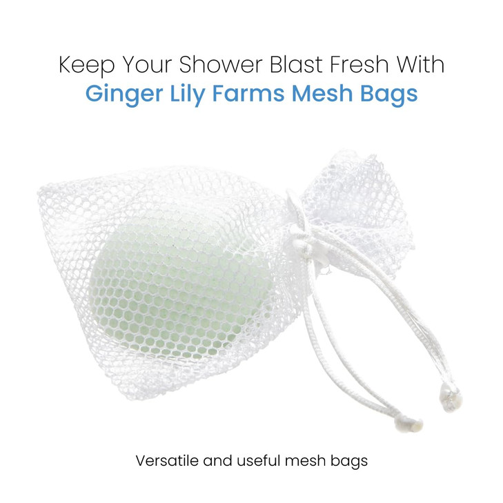 Ginger Lily Farms Botanicals Shower Blast Mesh Bag Extends The Life Of Shower Blast White 12 Count