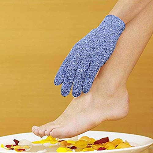 Evridwear Exfoliating Dual Texture Bath Gloves for Shower Spa Massage and Body Scrubs Dead Skin Cell Remover Gloves with