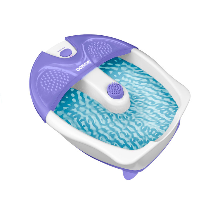 Conair Soothing Pedicure Foot Spa Bath with Soothing Vibration Massage Deep Basin Relaxing Foot Massager with Jets BlueW